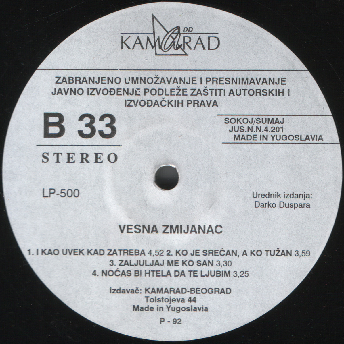 Vesna Zmijanac 1992 B
